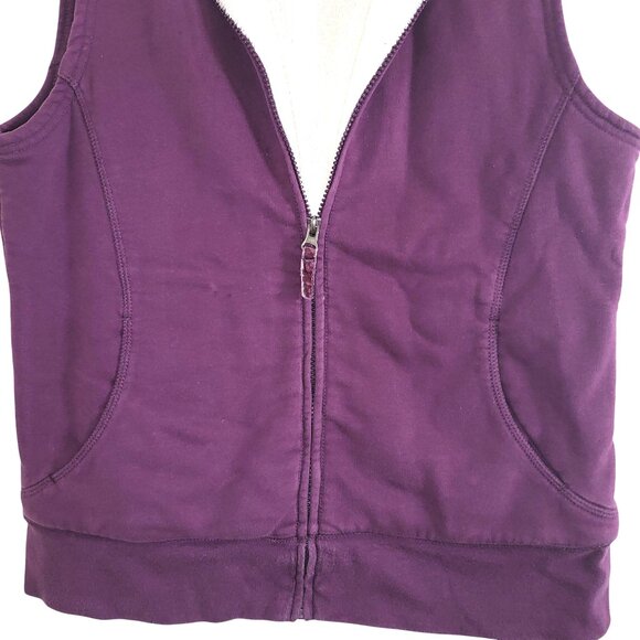 L.L. Bean | Purple Embroidered Fleece Front Zip Insulated Vest - Picture 5 of 8
